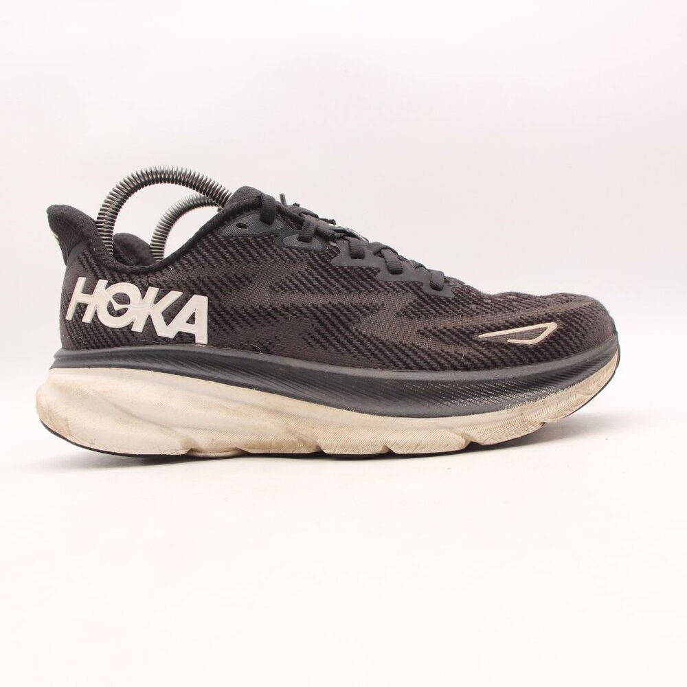 Hoka One One Clifton 9 Women's Size 7.5 B Black White Running Shoes 1127896 BWHT